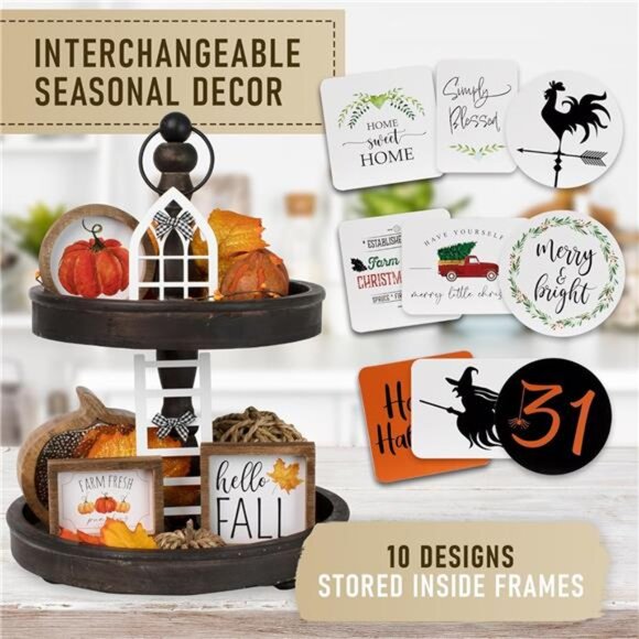 The Ultimate Farmhouse Fall Tiered Tray Decor Set - Beautiful Year Round - Picture 4 of 16